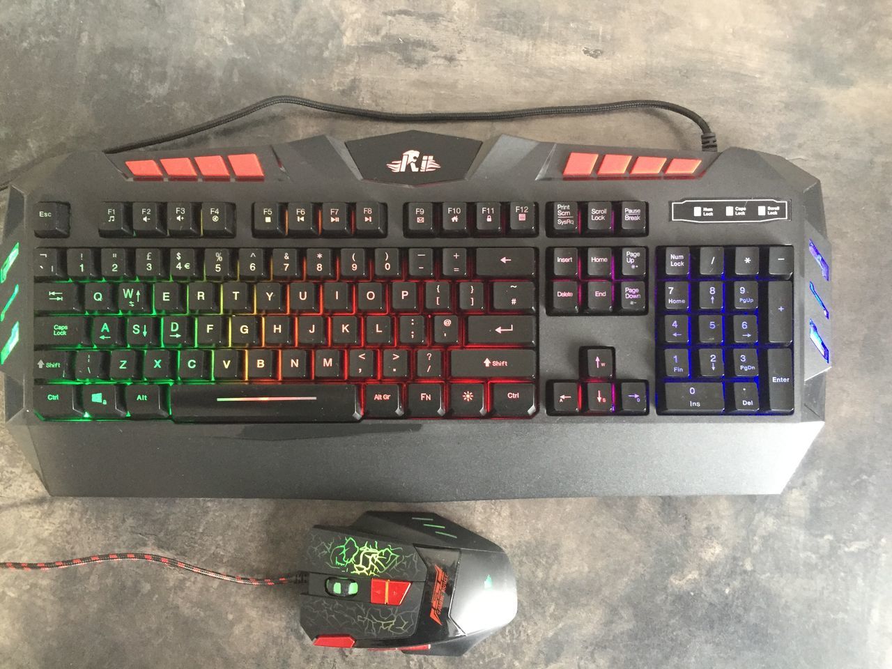 Rii RGB LED Backlight Wired Gaming Keyboard And Mouse Combo PC Gaming