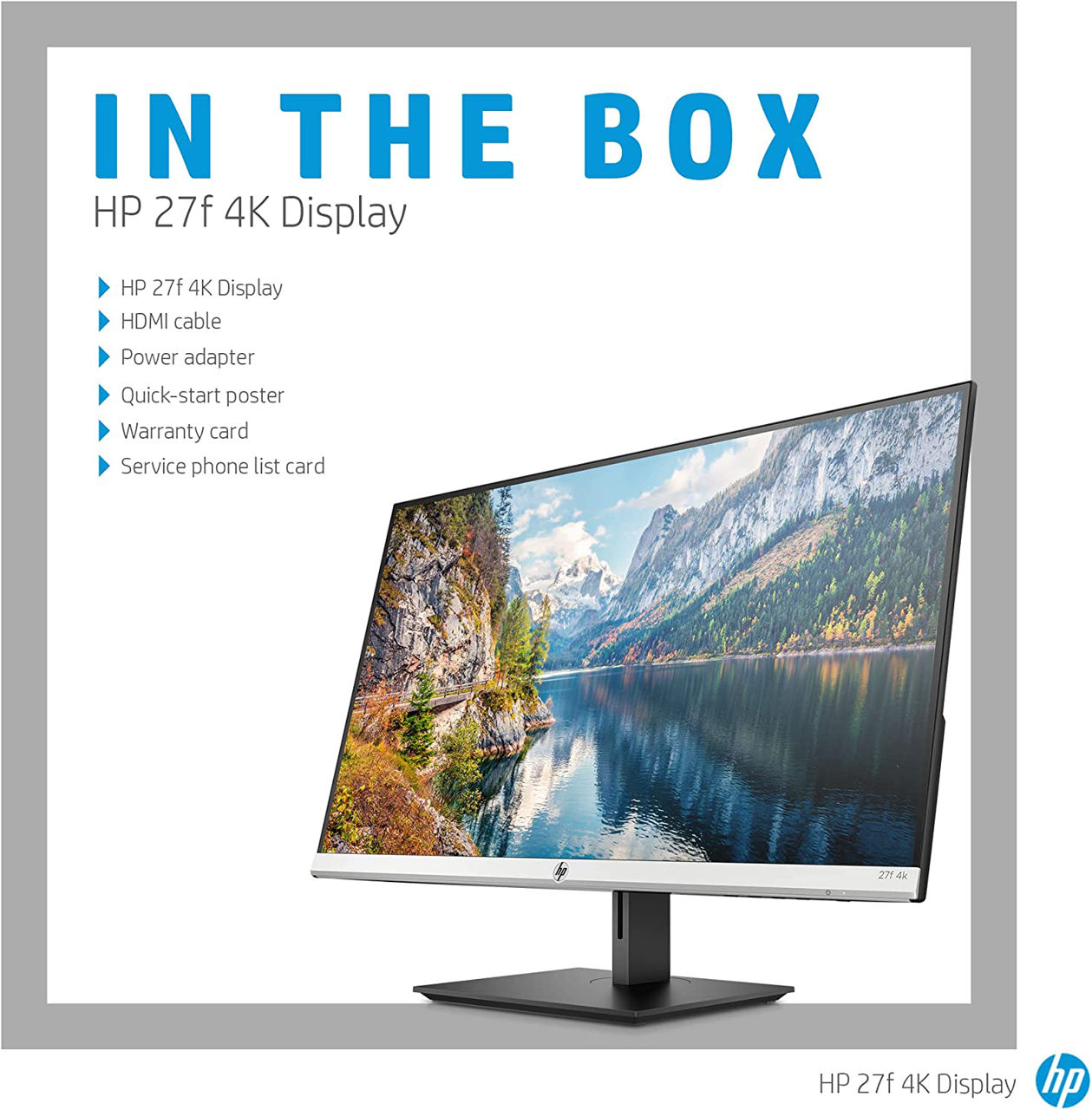 HP 27f 4k Ultraslim IPS LED Monitor 3840 X 2160 27 Inch 2 HDMI 1