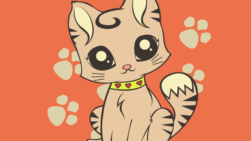 Милая кошечка нарисованная Милая кошечка нарисованная
