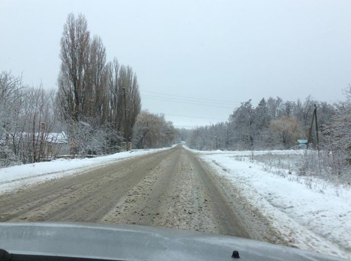 В Окнице выпал снег