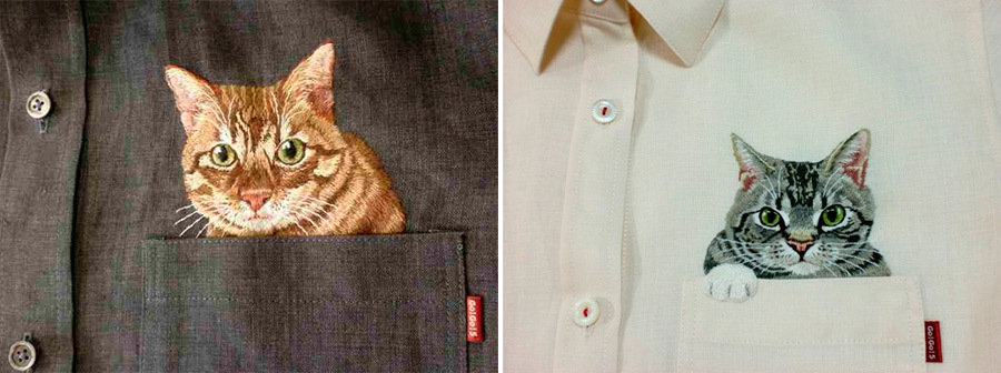 Японский дизайнер вышивает котиков на рубашках за 246 долларов
