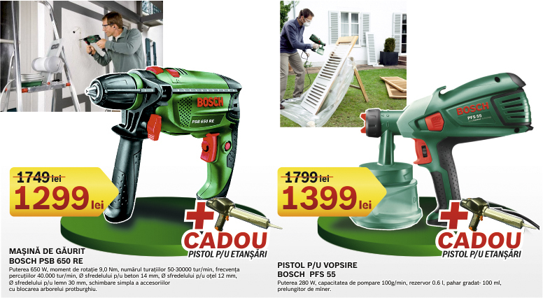 Bosch: Cadou şi reducerii de până la 50%!