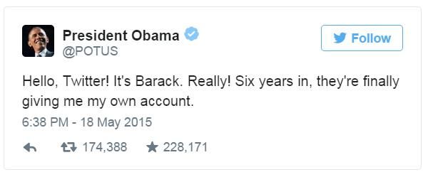 Обама завел себе личный аккаунт в Twitter