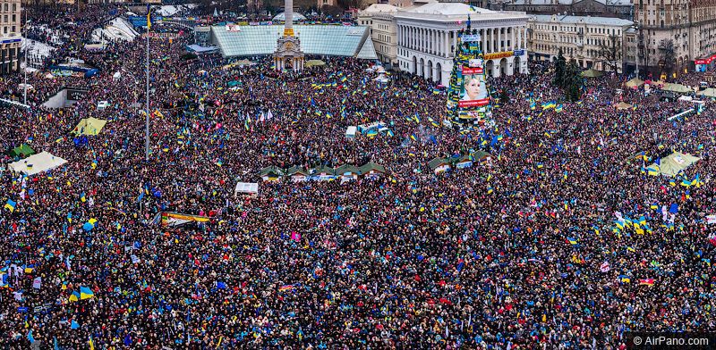 Евромайдан, декабрь 2013, Украина 360° Аэрофотопанорама