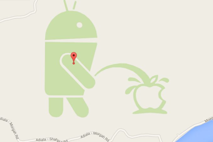 Google извинился за писающего на Apple андроида