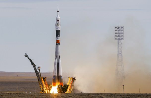 Появилось видео и фото старта корабля "Союз" с Байконура