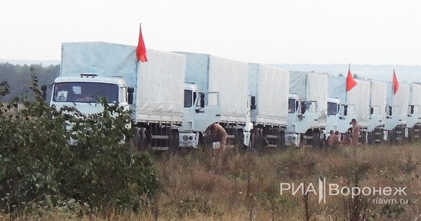 Около сотни российских гуманитарных грузовиков остались на ночь в Воронеже
