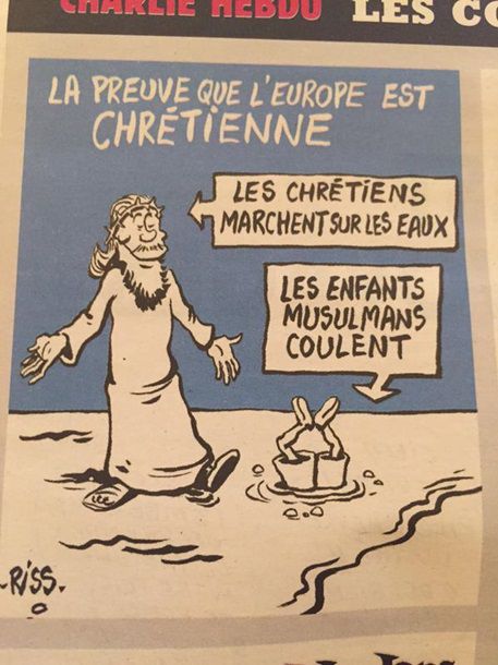 Charlie Hebdo вышел с карикатурами на утонувшего сирийского мальчика