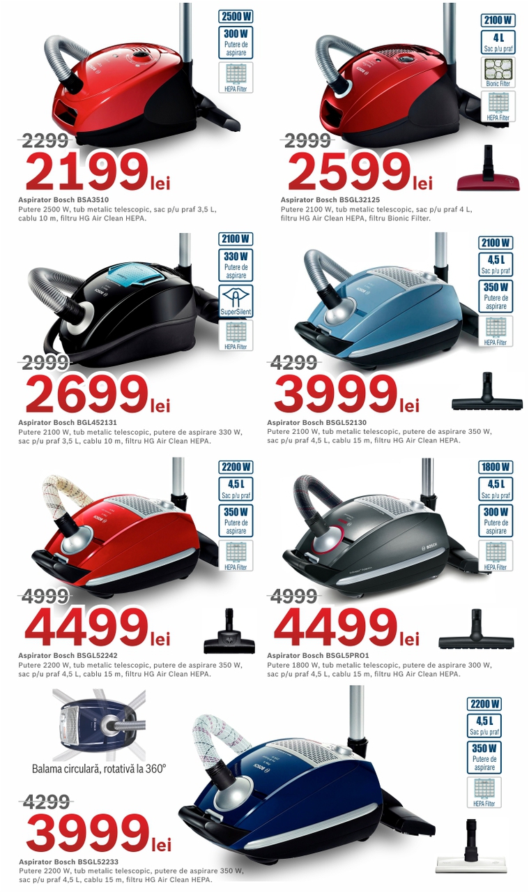 Magazinul de firmă Bosch Siemens: aspiratoare pentru ultra-spălare marca BOSCH– curăţenie fără compromis Reduceri de până la 25%
