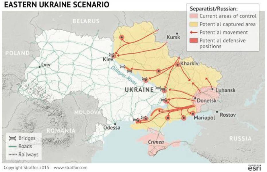 Stratfor: Россия может захватить юг Украины для создания коридора в Крым и ПМР