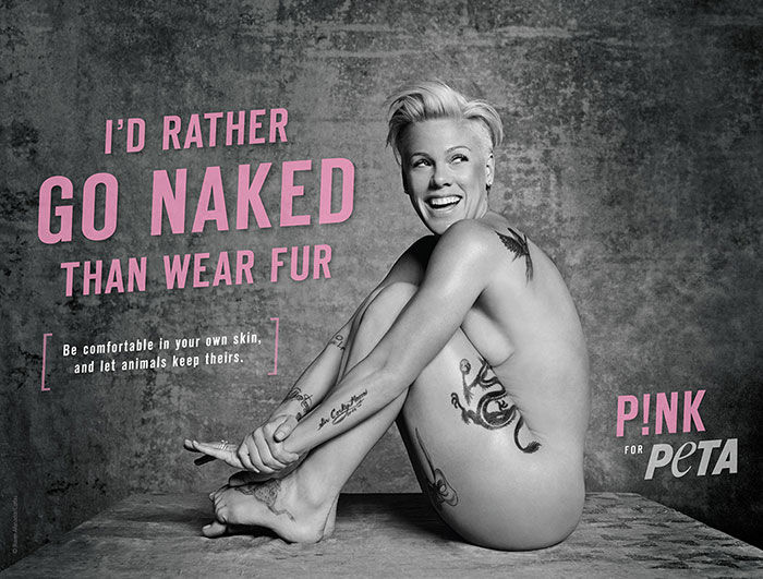 Pink разделась ради защиты животных