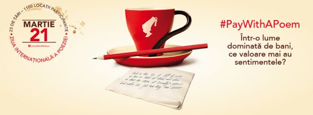 Sâmbătă, în mai multe localuri din Chișinău, îți vei putea plăti cafeaua cu o poezie