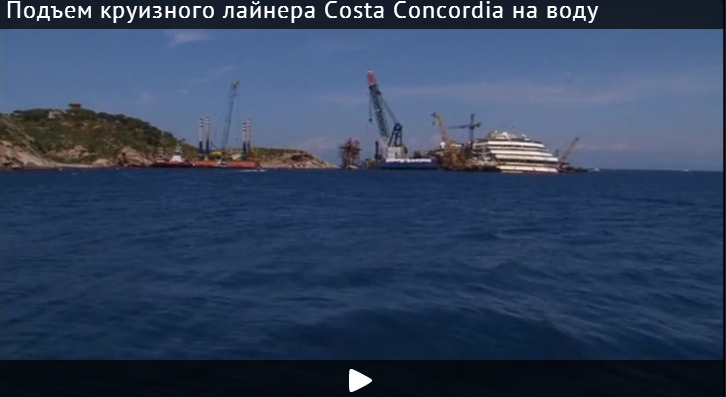 Подъем круизного лайнера Costa Concordia на воду