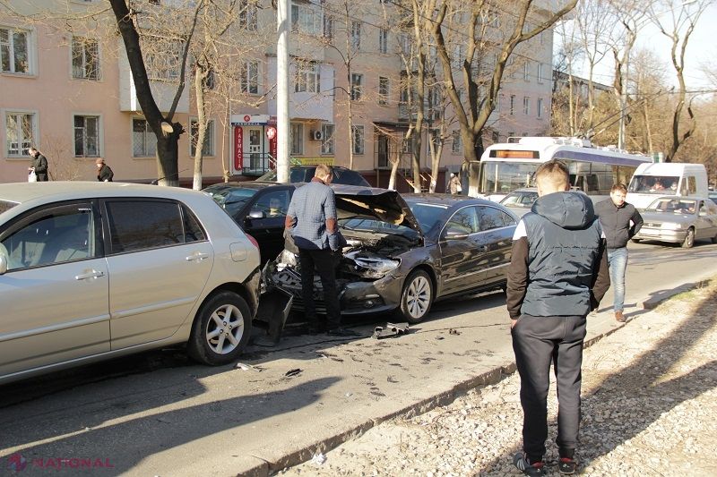 Цепная авария в Кишиневе: пострадали 4 автомобиля