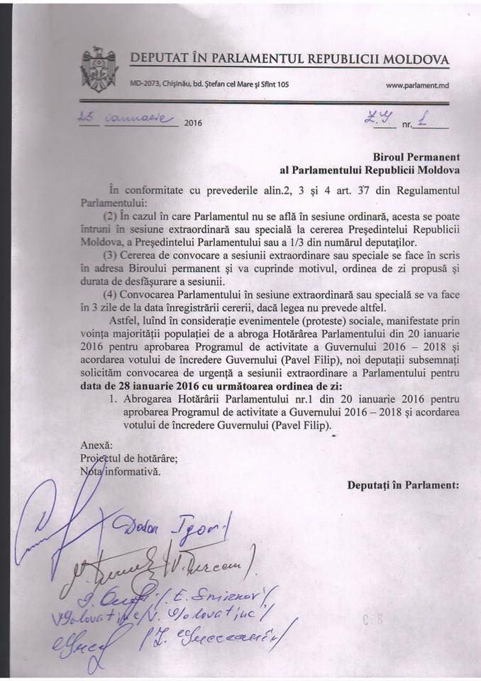 Социалисты требуют созыва экстренного заседания Парламента РМ
