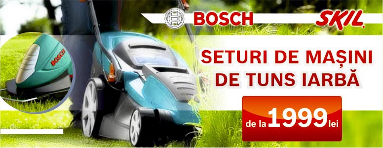 Bosch Skil: două maşini de tuns iarba la preţ de una