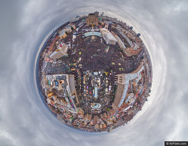 Евромайдан, декабрь 2013, Украина 360° Аэрофотопанорама
