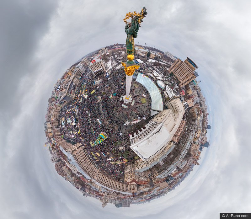 Евромайдан, декабрь 2013, Украина 360° Аэрофотопанорама