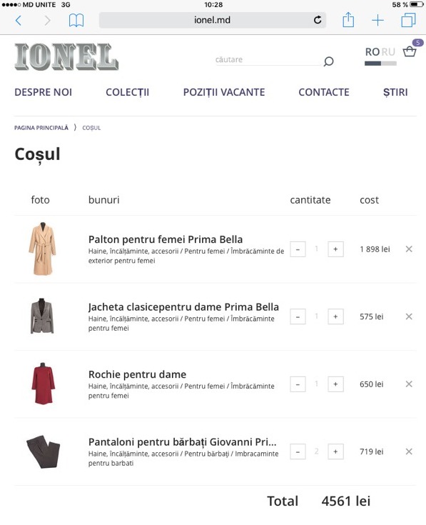 Ionel- brandul made în Moldova și-a actualizat site-ul