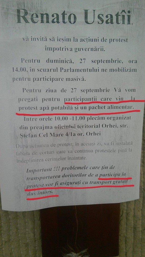 Renato Usatîi cheamă oamenii la protest