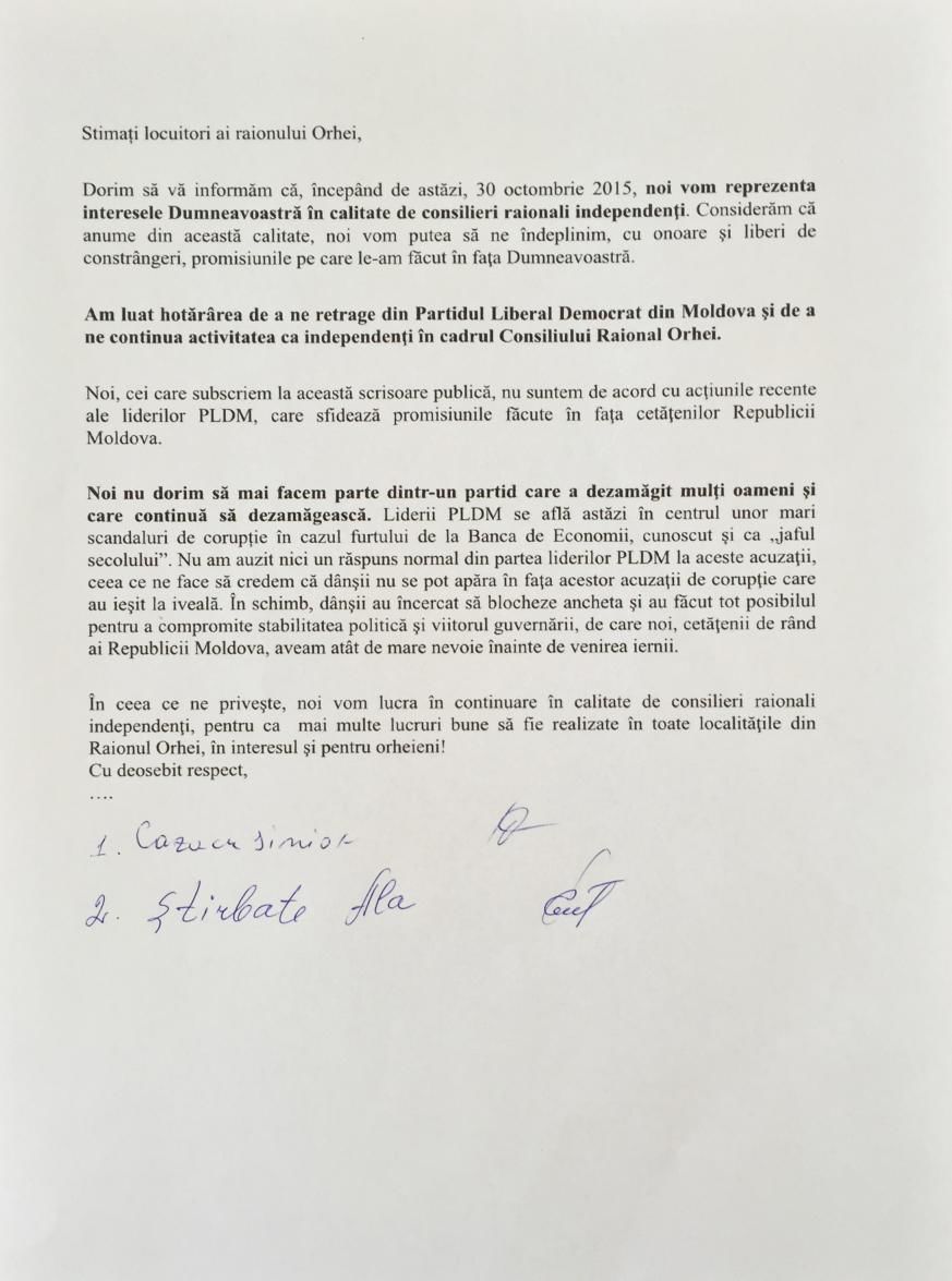Noi plecări din PLDM: Nu se mai regăsesc în partid