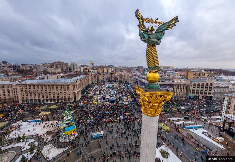 Евромайдан, декабрь 2013, Украина 360° Аэрофотопанорама