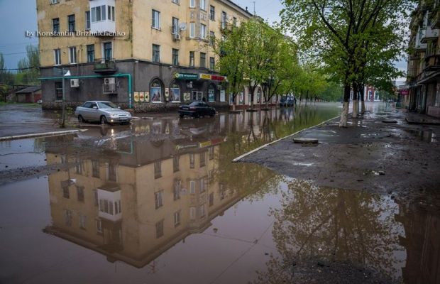 Из-за ливня старая часть Краматорска оказалась под водой