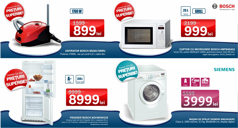 Deschiderea noului magazin- partener Bosch și Siemens. Reduceri de pînpă la 50 % doar pînă la 20 octombrie!