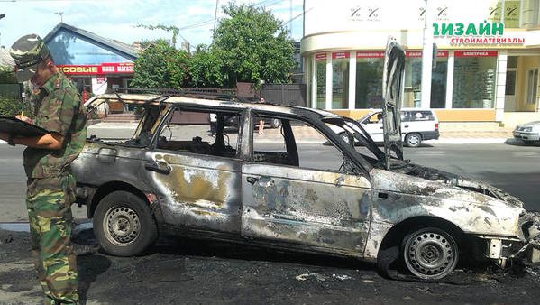 В центре Тирасполя сгорел автомобиль