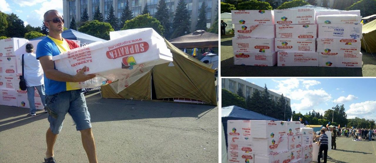 Protestatarii ce trăiesc în corturi, în PMAN, se pregătesc de vreme rece