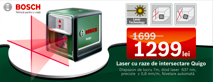 Bosch: Noul aparat p/u nivelare cu raze de intersecţie Quigo: izvorul ideilor creative