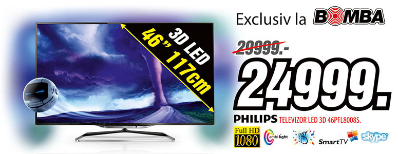 În exclusivitate la Bomba: televizor 4K UltraHD de la Philips. Ultra-subţire, ecologic, imagine ultra-clară
