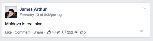 James Arthur a cântat la Chișinău