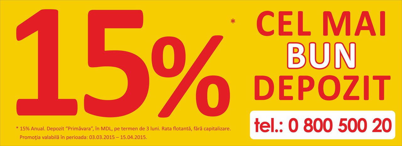 Cel mai bun depozit al anului 2015 - 15% anual!