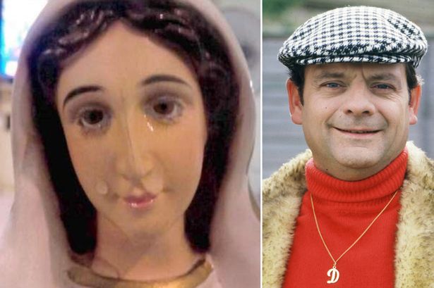 O statuie a Fecioarei Maria a început să lăcrimeze
