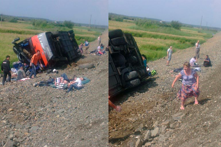 В ДТП с автобусами в Хабаровском крае погибли 12 человек, около 60 пострадали