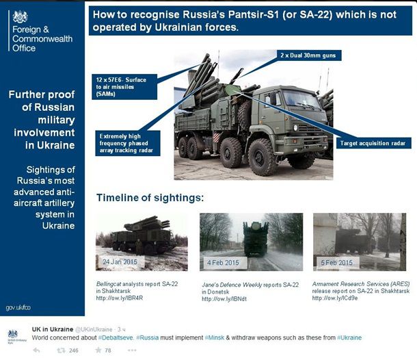 Посольство Британии опубликовало схему распознания оружия РФ в Украине