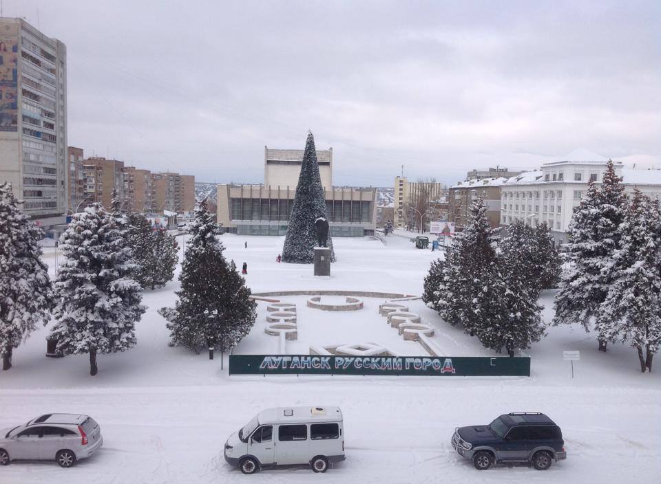 В Луганске установили новогоднюю елку