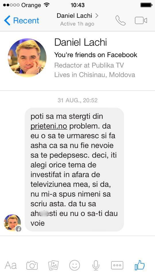 Сотрудник Publika TV угрожал журналистке Алине Цуркану за критическое высказывание