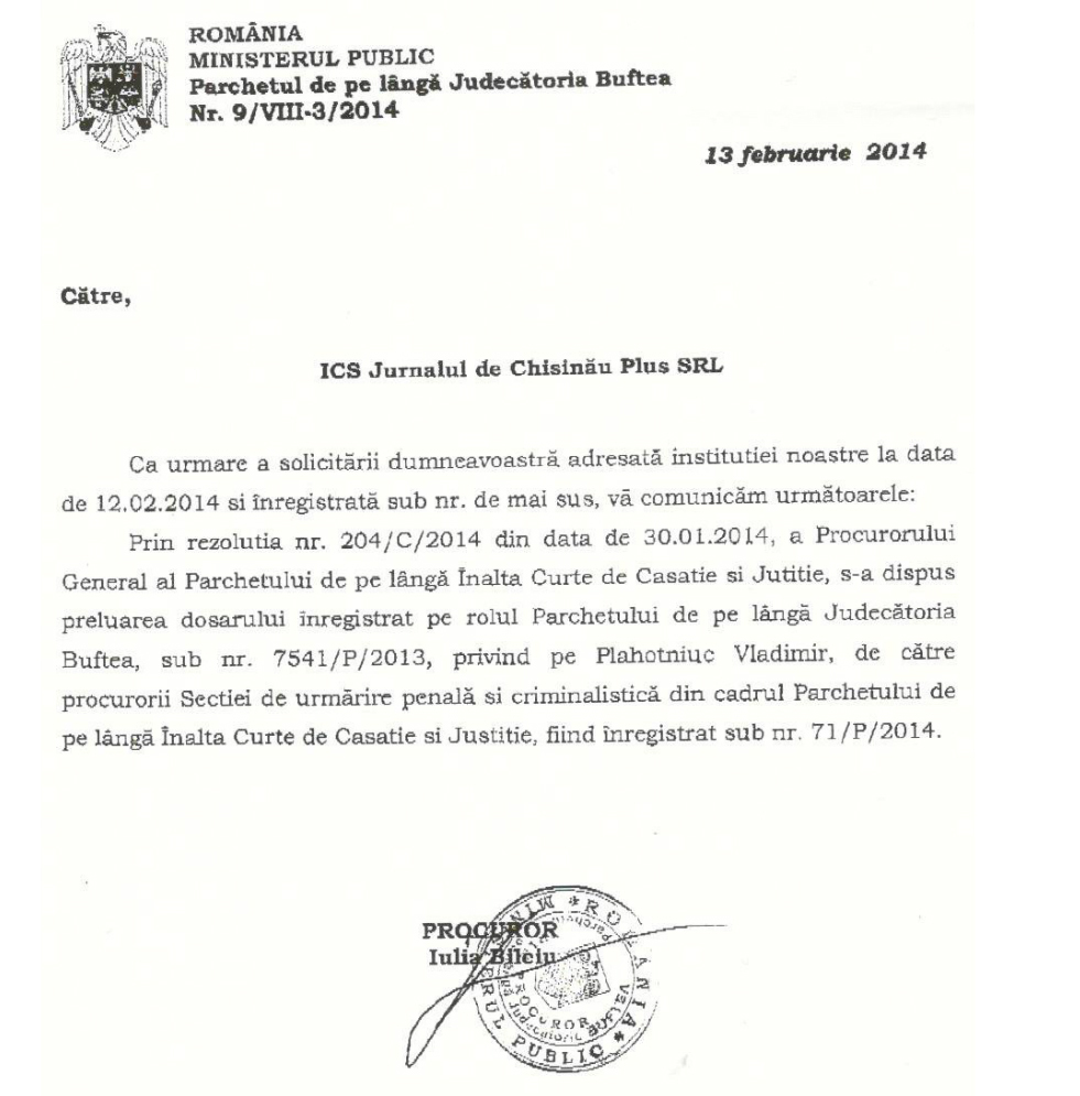 На Плахотнюка в Румынии заведено уголовное дело