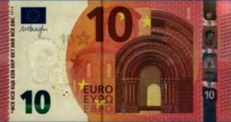Cum arată noua bancnotă de 10 Euro
