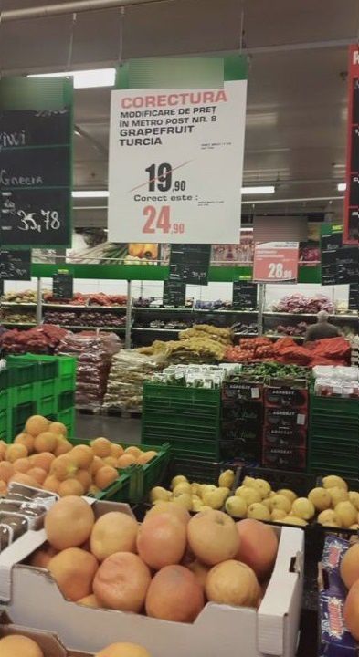 Эволюция цен в молдавских супермаркетах на примере грейпфрута