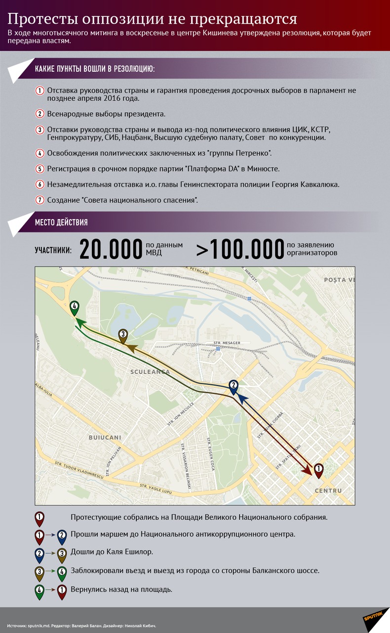 В Кишиневе прошел антиправительственный митинг