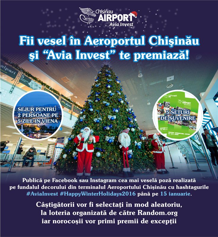 Aeroportul Chişinău este gata de sărbătorile de iarnă cu surprize pentru toţi