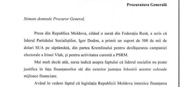 Deputat PL, cere Procuraturii să-l elimine pe Dodon din electorală