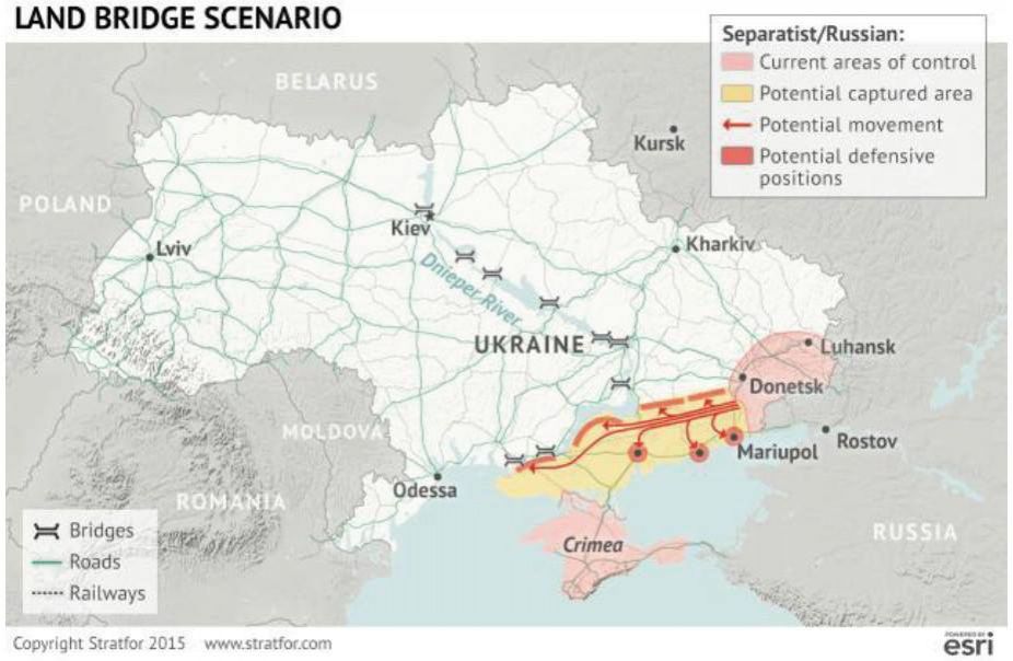 Stratfor: Россия может захватить юг Украины для создания коридора в Крым и ПМР