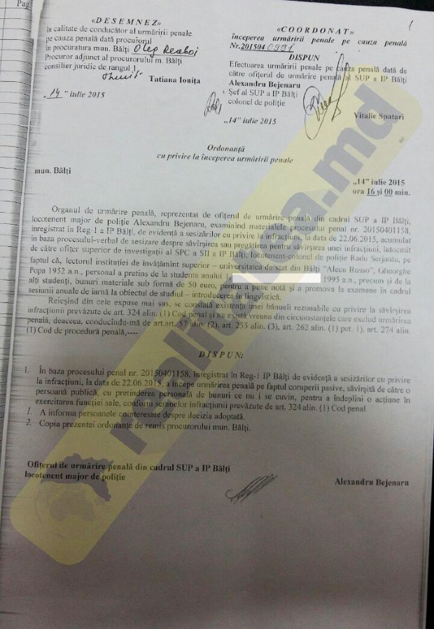 Dosar penal pentru corupție pe numele rectorului Universității de Stat din Bălți ”Alecu Russo”