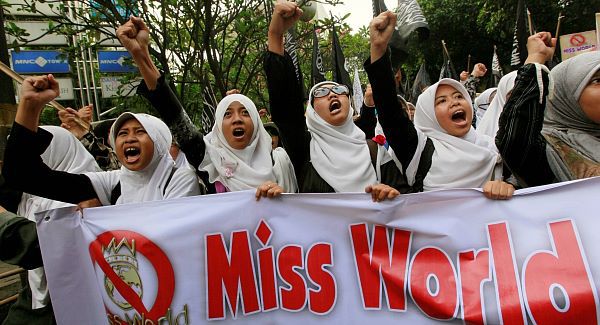 “Miss World 2013″ – pornografie în viziunea extremiștilor musulmani