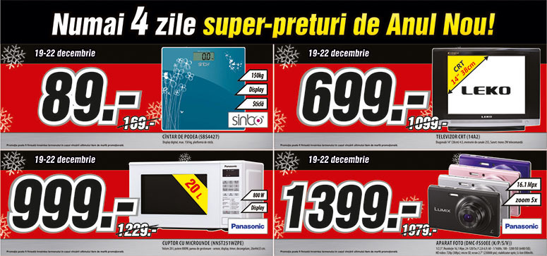 Bomba: Numai 4 zile de reduceri! Ne pregatim de revelion!