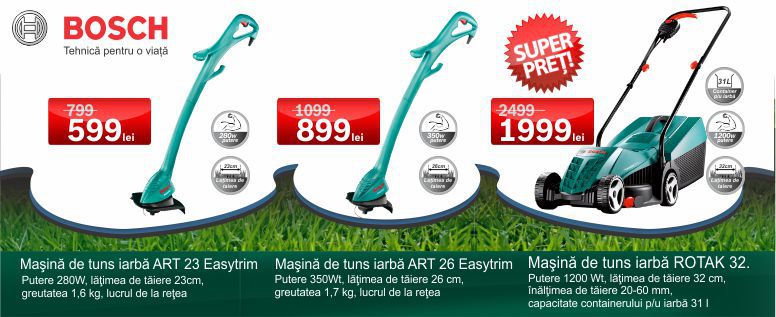 bosch, masina de tuns iarba